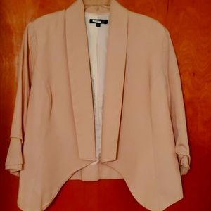 Light Pink Rutched Sleeve Blazer